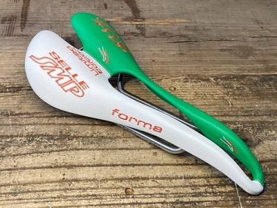 SELLE SMP Forma Limited Edition Saddle White Green Stainless Steel Tube Rails