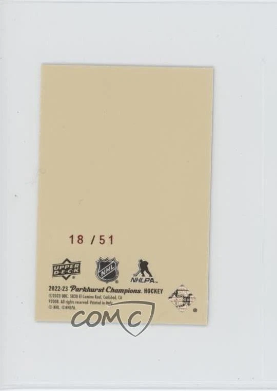 2022-23 Parkhurst Champions 51 Retros Gold Rainbow /51 Jordan Harris Rookie RC - Image 2 of 2