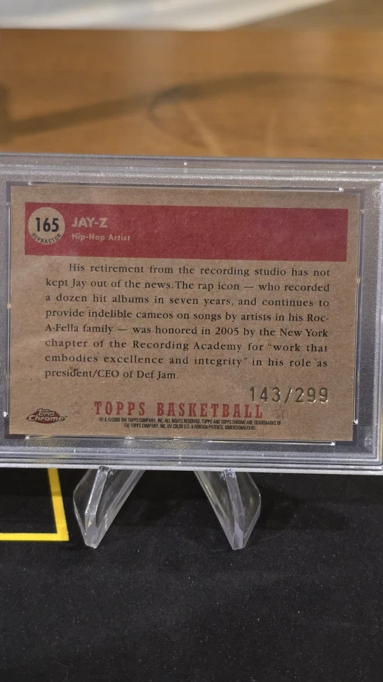 2005 Topps 1952 Style JAY-Z /299 #165 Refractor  PSA 9  - Image 3 of 3
