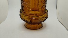 Vintage Indiana Glass Amber Glass Fairy Lamp Stars And Bars