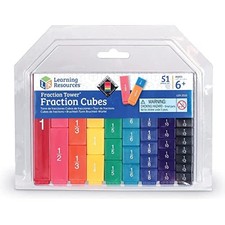 Learning Resources Fraction Tower Fraction Cubes, Kids Blocks, 51 Piece Set,