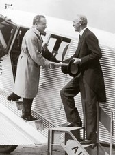 Engelbert Dollfuss and Baron Frankenstein In the background aircra- Old Photo