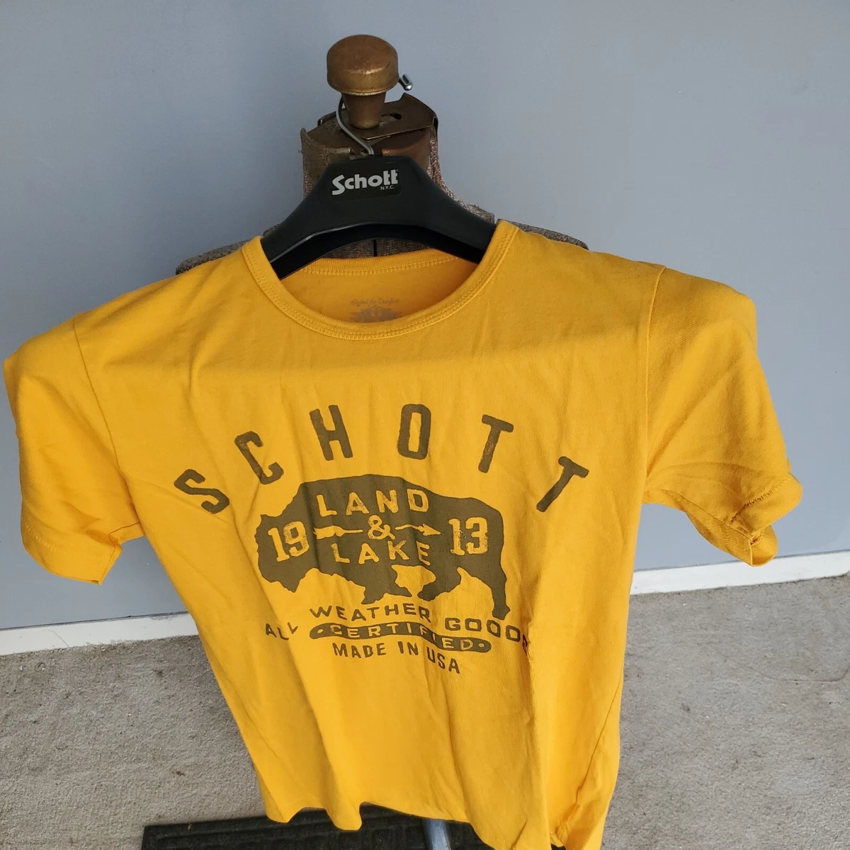 Rare Genuine Schott NYC BROS T Shirt NEW 100 preshrunk Bear