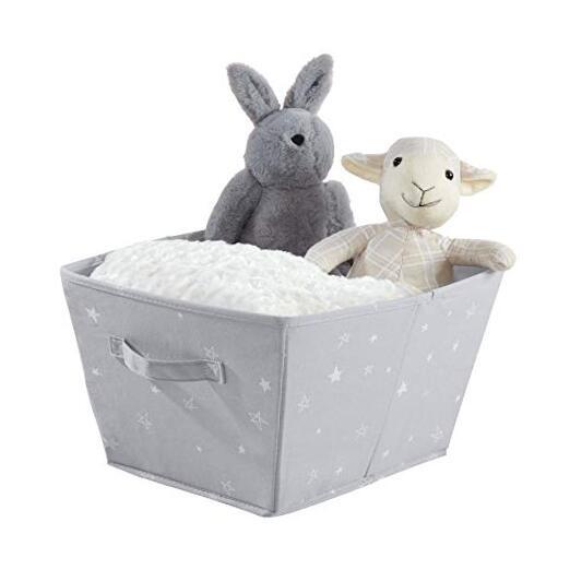 iDesign Fabric Storage Bin, Angled Medium Basket Container with Star Large Bin
