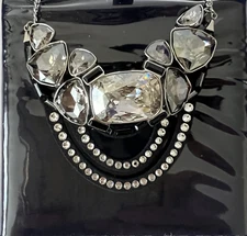 NWB SWAROVSKI Divine Crystal On Black Alcantara Necklace 5142970