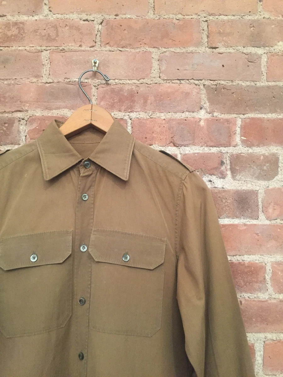 Vintage Miu Miu Men’s Military Shirt, Sz 15.5/39 (Small/Medium Slim)