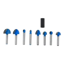 8Pcs Round Nose Cove Core Box Router Bit For Solid Wood MDF Woodworking Tool