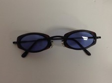 Chaos Round/oval Sunglasses Bronze Full Rim Outdoor Retro Glasses Blue lens