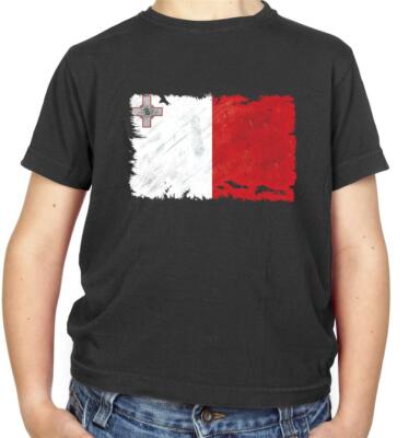 Malta Flagge Kinder T-Shirt - Valletta - Europa - Land - Reisen - Flaggen - Gozo
