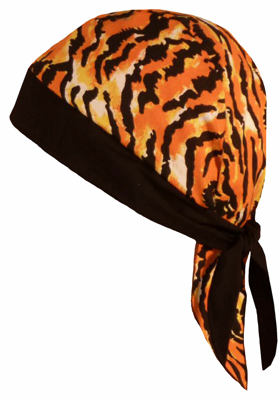 Tiger Stripe Doo Rag Skull Cap Motorcycle Dorag Orange And Black W Sweatband Ebay