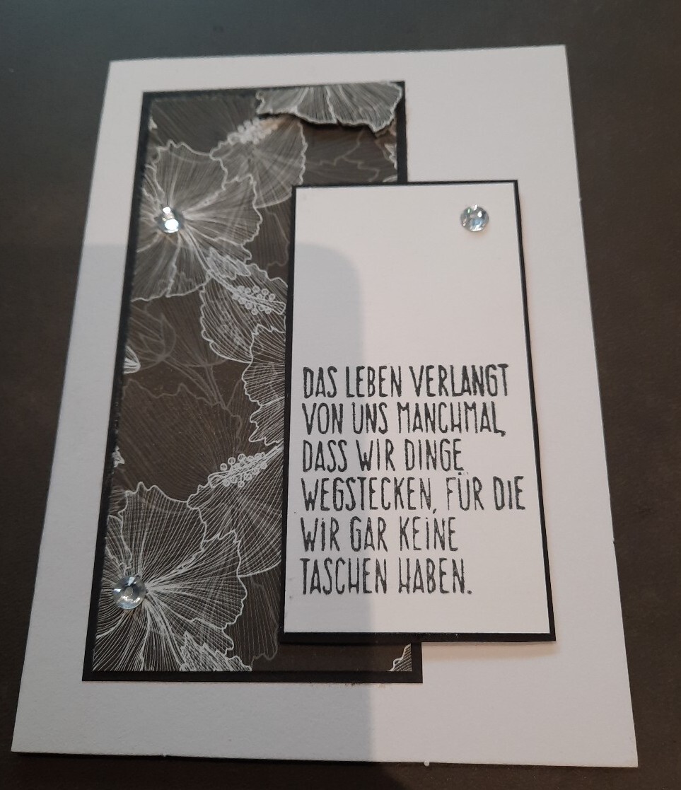 Trauerkarte Handarbeit S. Bilder Unikat