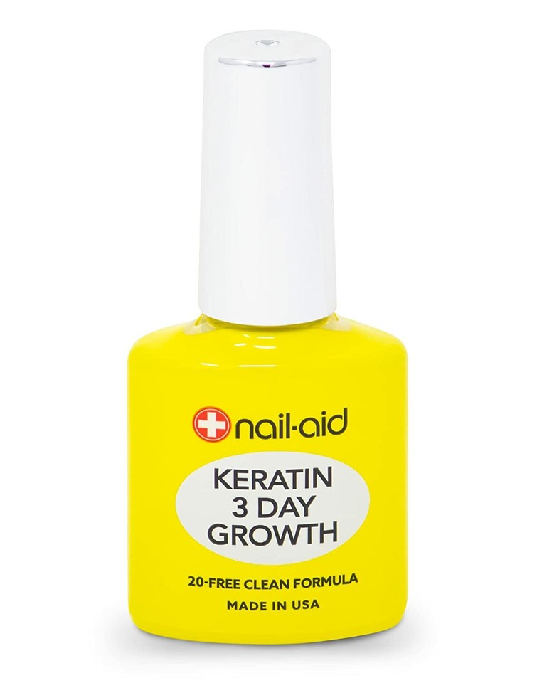 NailAid Keratin 3 Day Growth Nail Treatment & Strengthener, Clear, 0.