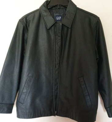 ジ*ー様 special!!Old GAP 1st type leather j VTG GAP JUNIORS Jacket Genuine LEATHER Lined Coat LARGE Full Zip