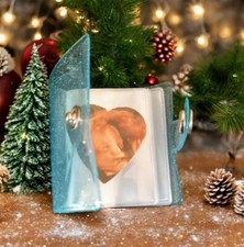Portable, waterproof, mini photo album, keyring, Blue, clear