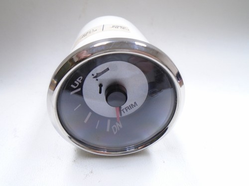 FARIA GBC125A TRIM GAUGE CHROME BEZEL / BLACK FACE 2" MARINE BOAT - Afbeelding 1 van 8