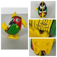 Vintage YONE Japan Mechanical Wind-Up Toucan Bird Toy - Rare Collectible