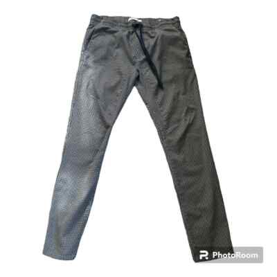 Pacsun Men's Straight Leg Plaid Joggers Slim Leg Brown Black