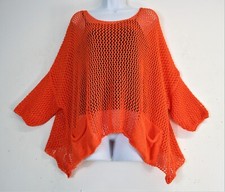Lagenlook Donna 100% Cotone a Uncinetto Crochet Kaftano Stile Top Uno Misura: