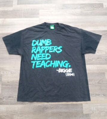 Biggie Smalls ''Dumb Rappers Need Teaching'' T Shirt Vintage Mighty Healthy 2XL