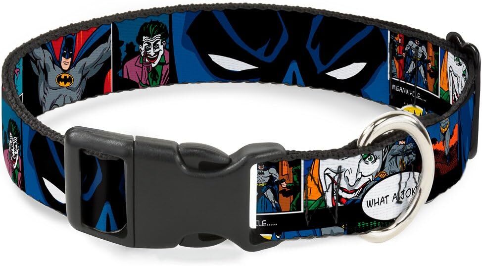 Buckle-Down Plastic Clip Collar – Superman Shield Design, Blau, 1 Zoll Breit, Für Halsumfang 11–17 Zoll (Medium)