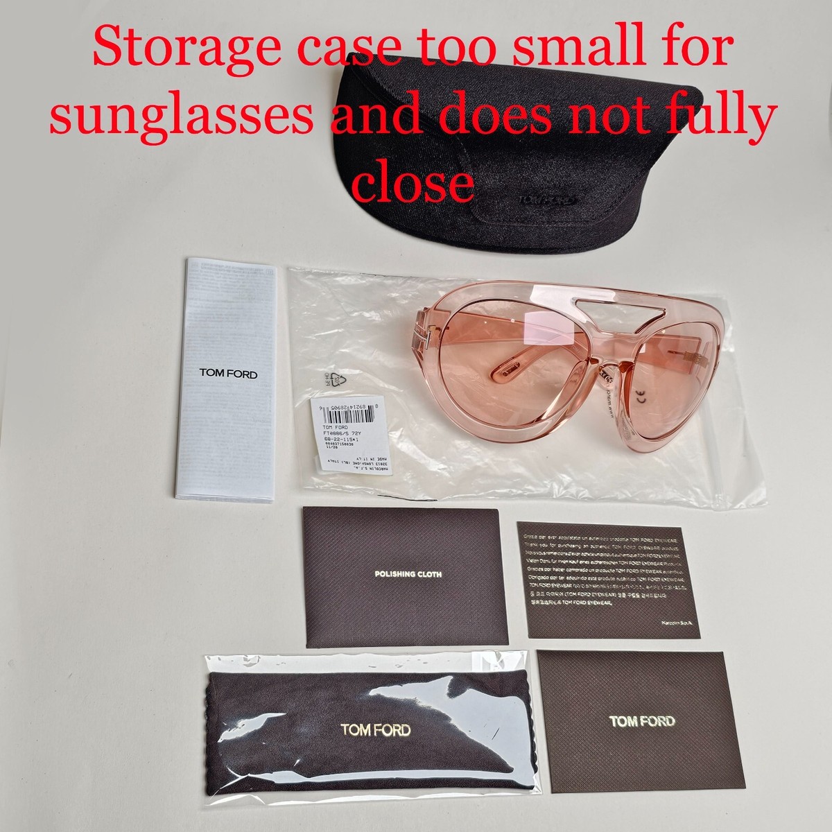 Tom Ford Sunglasses Serena-02 Pink Ski Large Oversized 