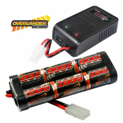 Battery & Charger for Heng Long 1/16th radio Control Tanks & Tamiya Cars 2000ma