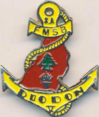 8. R.P.I.Ma, F.M.S.B, DIODON V, S.A. auf gelb, verchromt, registriert, Local Libanon