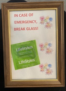 Break Glass In Emergency Condom Framed Gag Gift April Fools Birthday Friend Ebay