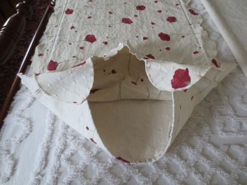 TARF red carnations Textured 100% COTTON COVERLET w/2 Shams - 105" x 101" - Picture 11 of 12