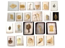 Vintage Gold & Silver M.Katz Modernist Pins Brooch Pendants & Other Israel Items