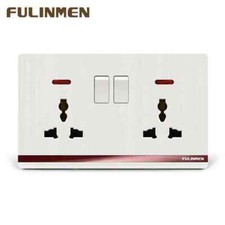 Double single Universal PEARL WHITE Wall Socket with USB,USB C EU,USA,UK IN port