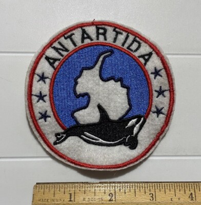 Antarctica Antartida Killer Whale Antarctic South Pole Round Embroidered Patch