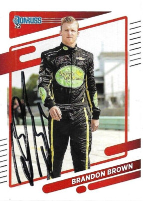 2022 Donruss BRANDON BROWN signed #60 Auto NASCAR card LET'S GO BRANDON - 3