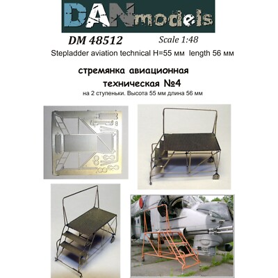 Dan Models 48512 Maßstab 1:48 Stehleiter Luftfahrttechnik (2 Stufen) Höhe 55 mm