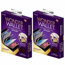 2X Original Wonder Wallet Amazing Slim RFID Wallet As Seen on TV Black Leather