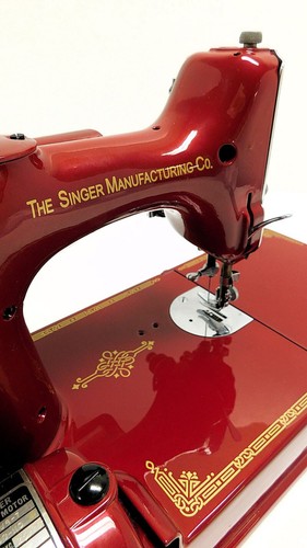 Desk Dave's "RUBY RED" Singer Featherweight 221 Sewing Machine - Picture 11 of 12