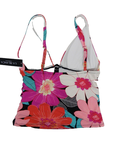La Blanca Größe 10 in voller Blüte leuchtend mehrfarbig Tankini Badeanzug Oberteil neu mit Etikett $ 98 - Bild 6 von 7