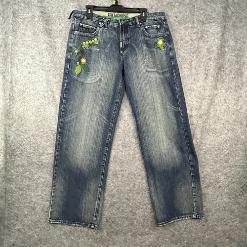 LRG LR Geans Jeans Mens 36X31 Denim Baggy Y2 Hip Hop Style Skater Embroidered