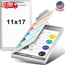 1 Pcs Aluminum 11'' x 17'' Clipboard with Storage Heavy Duty Metal Lightweight