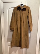 NWT brown midi corduroy button down shirt dress with pockets size L