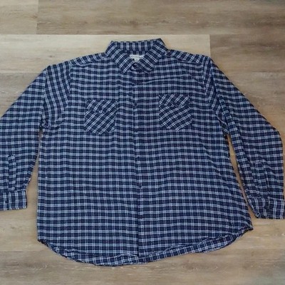 NWOT Real Essentials Men's Lightweight Flannel Button Down Shirt Blue Size 3XT