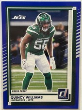 2025 Panini Donruss - Quincy Williams #157 Press Proof Blue New York Jets!
