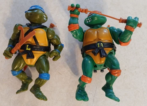 Vintage Lot 2 Teenage Mutant Ninja Turtles 1999 Action Figures Nice!