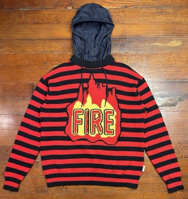 MONCLER GRENOBLE STRIPED FIRE DETACHABLE HOODIE Size S *RARE*