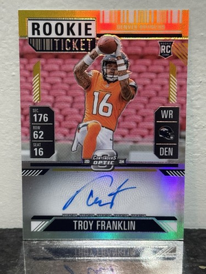 #ad Troy Franklin 2024 Contenders Optic Rookie Ticket Auto Variation Gold RC 10 $199.99