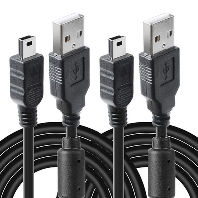 VSEER 2 Pack 10Ft PS3 Controller Charger Cable - Mini USB Data Charging Cord for