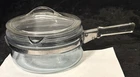 Vintage Pyrex Flameware 1.5 Quart Clear Glass Saucepan 7323- B with lid 7323-C