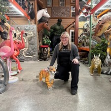 Tiger Cub Standing Resin Statue Wild Animal P...