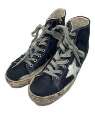 GOLDEN GOOSE          FRANCY canvas high-top sneakers navy