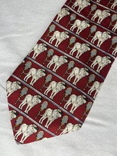 Bottle Brothers Makers Repp Tie Red Lion Tennis Silk USA Made